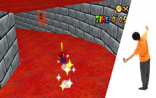 WarioWare: Move It! also has its share of classic Nintendo mini-games, like this Super Mario 64 DS mini-game!